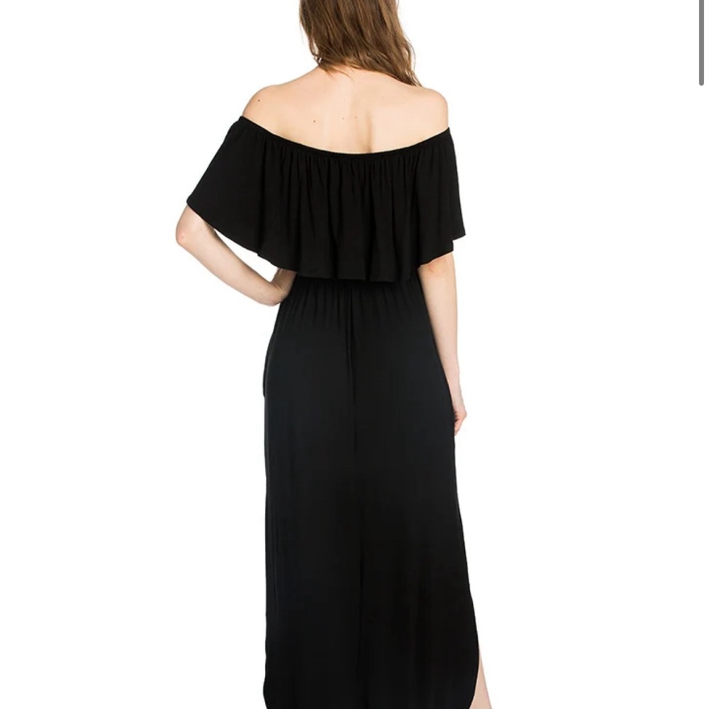 Black Butterfly off the shoulder maxi dresses